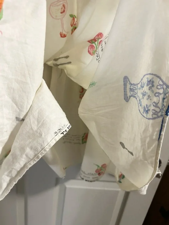 ASOS Sleeveless Cream Printed Drop-Waist Mini Dress SZ 12 - Picture 9 of 11